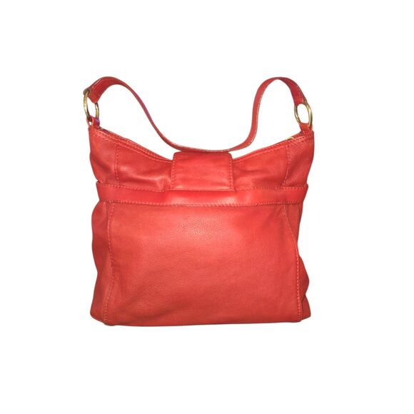 Michael Kors Chandler Collection Red Leather Turn Lock Shoulder Bag 13"X12"X5" - Picture 2 of 15